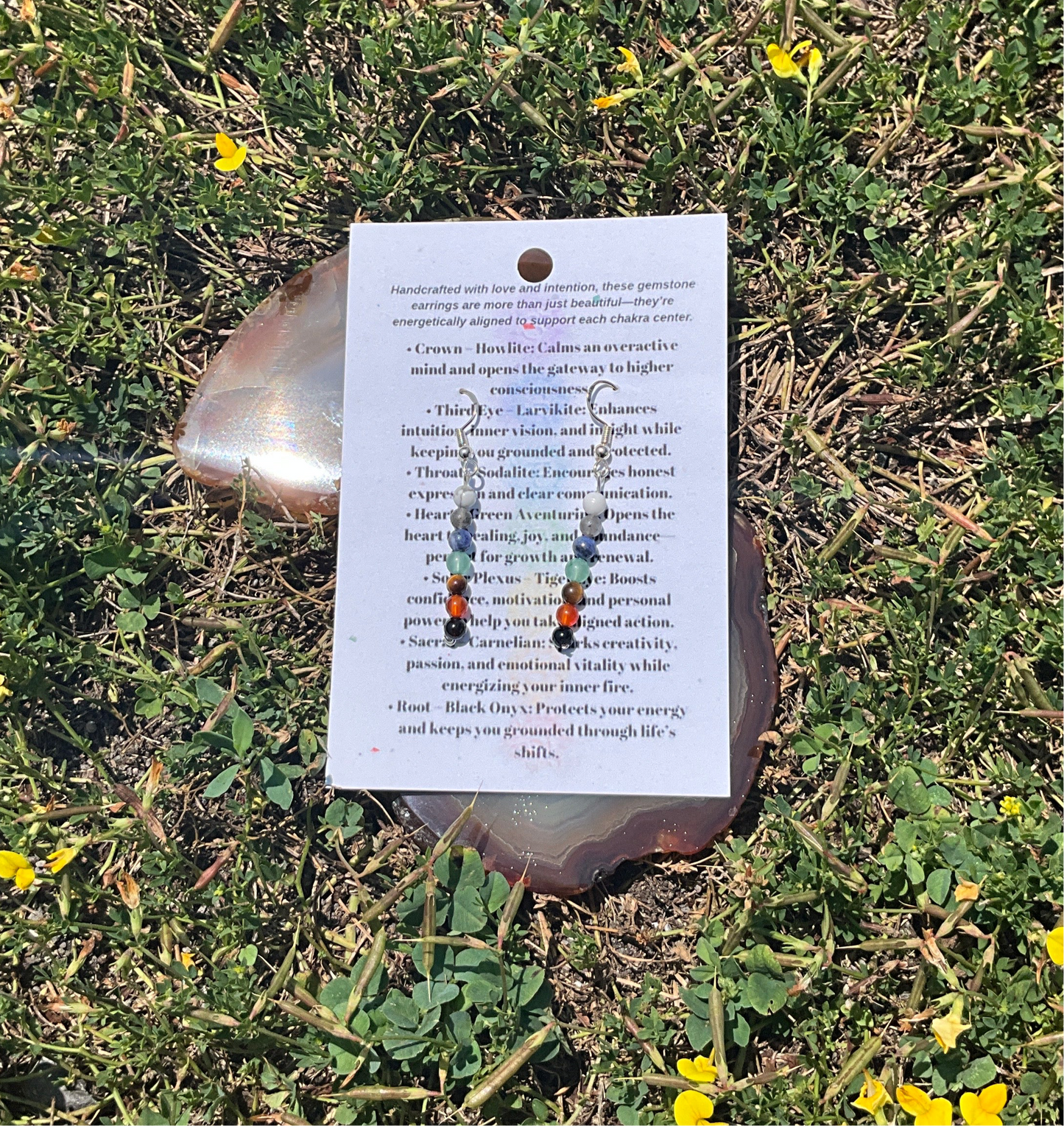 Tiny Chakra Beaded Earrings by Aligned Creations by Jess
