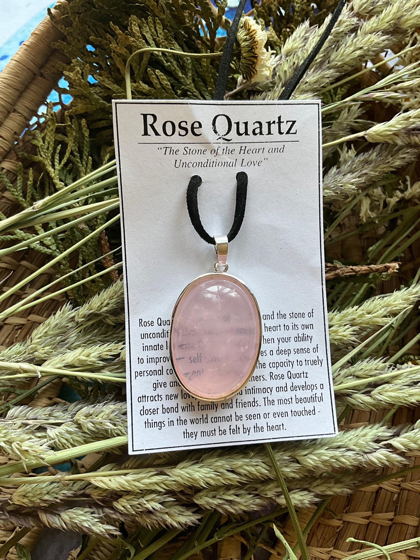 Rose Quartz- Necklace Oval