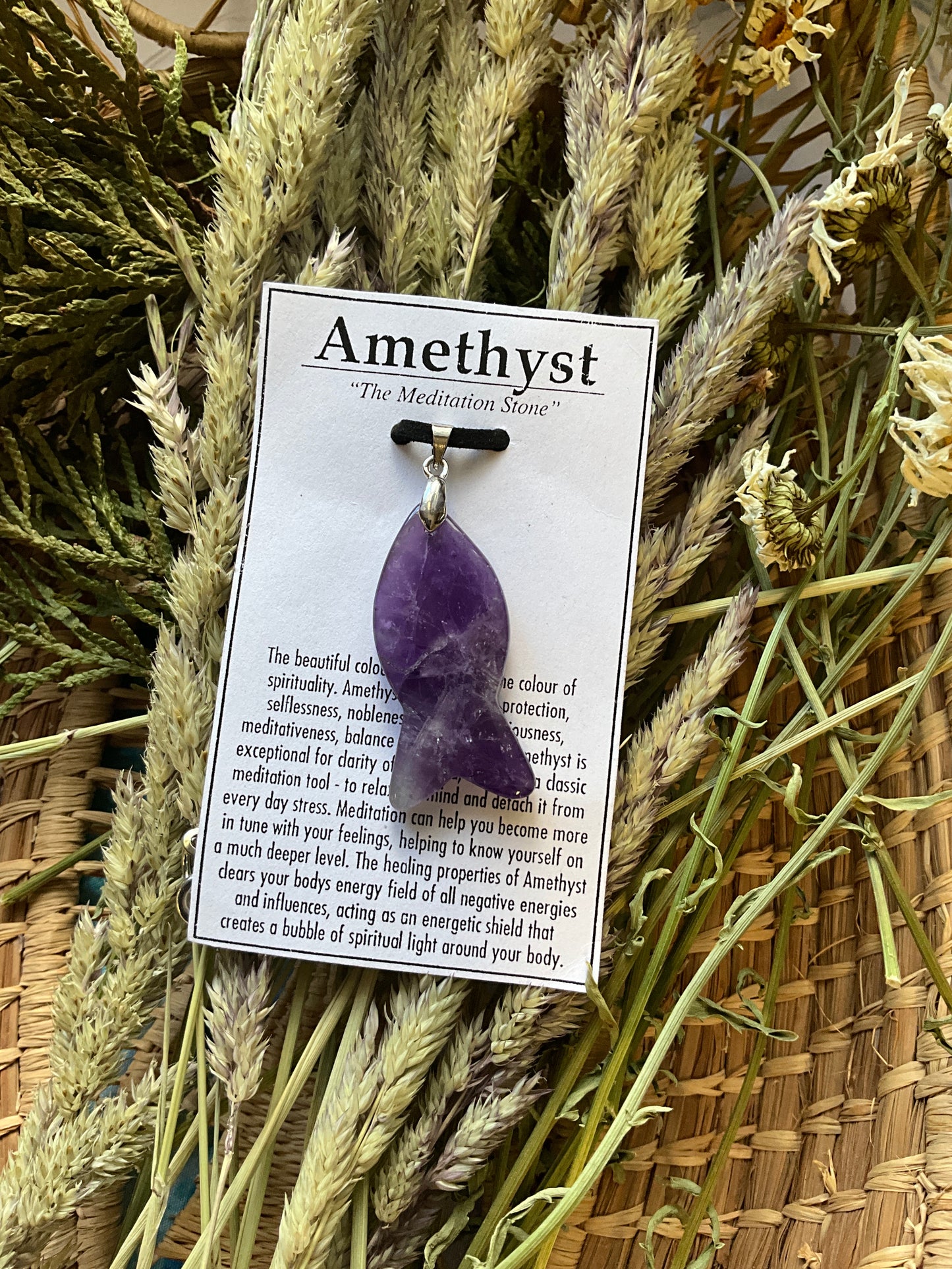 Amethyst- Fish Necklace