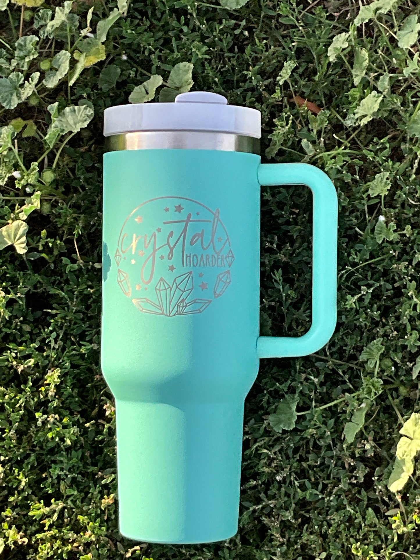 Crystal Hoarder 40oz Teal Tumbler - My Little Workbench
