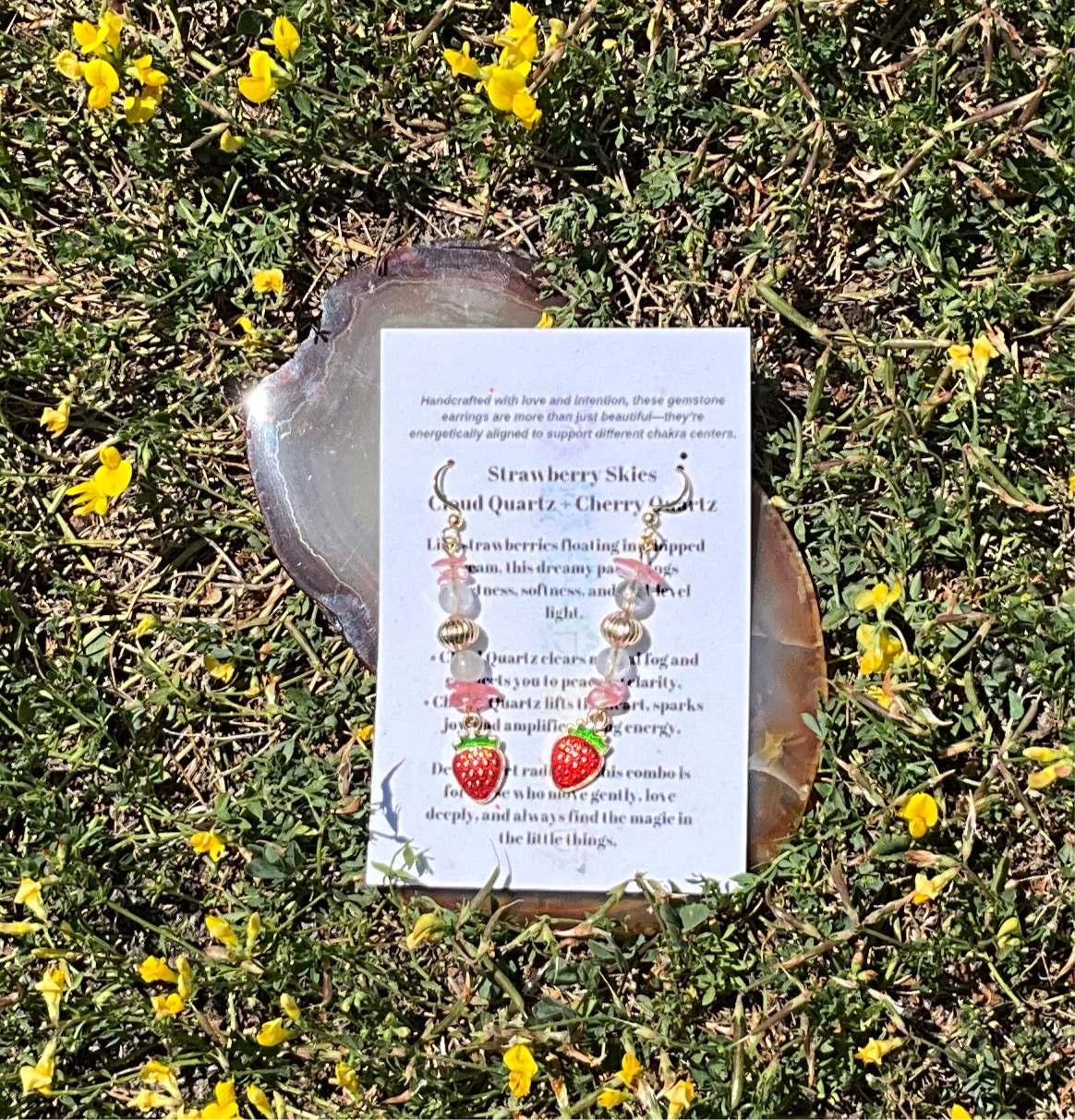Red Strawberry Beaded Earrings by Aligned Creations by Jess