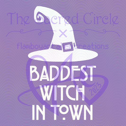 Baddest Witch in Town Car Decal