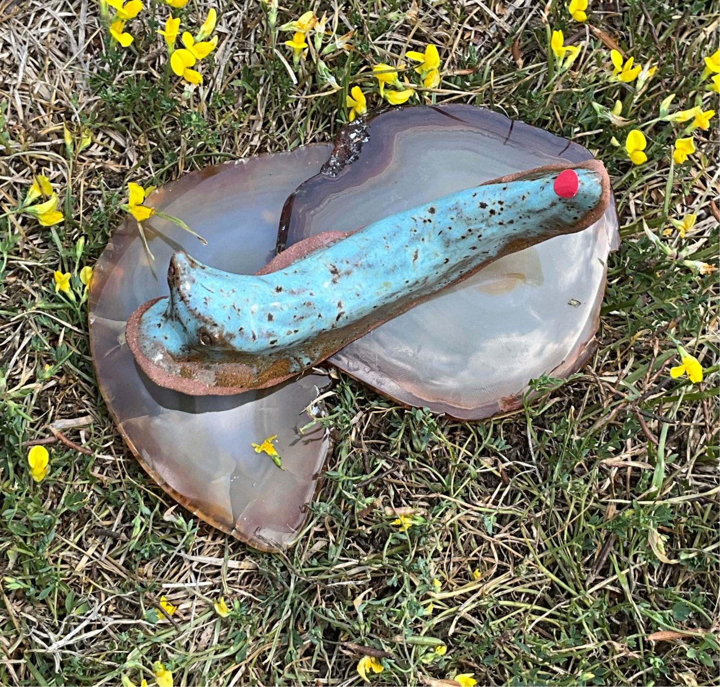 Tom & Lotte Shop Large Light Blue & Brown Slug