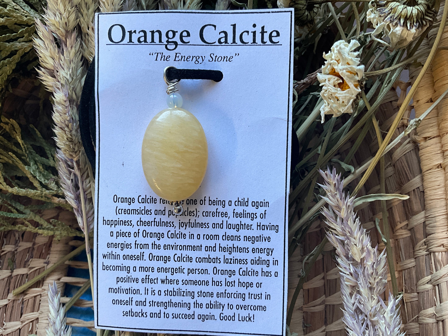 Orange Calcite- Necklace Oval
