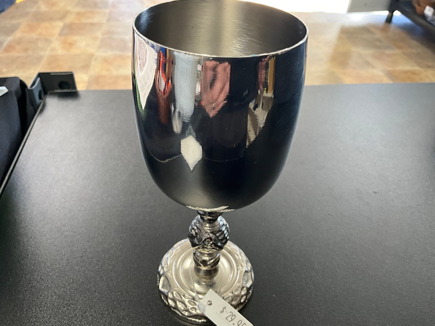 Silver wine glass