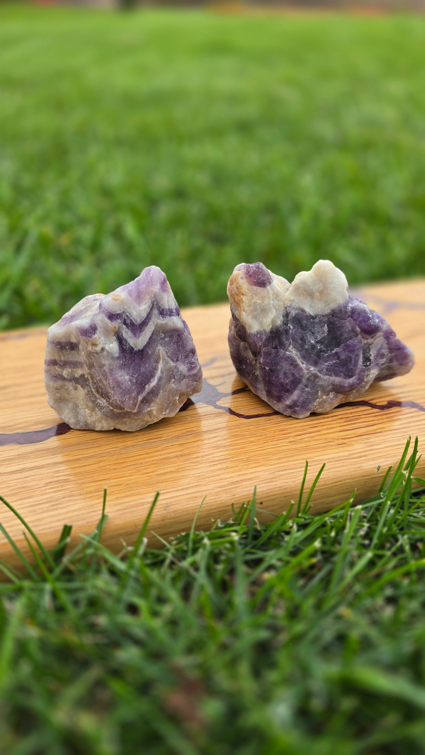 Raw Chevron Amethyst Pieces - Large 150-260g
