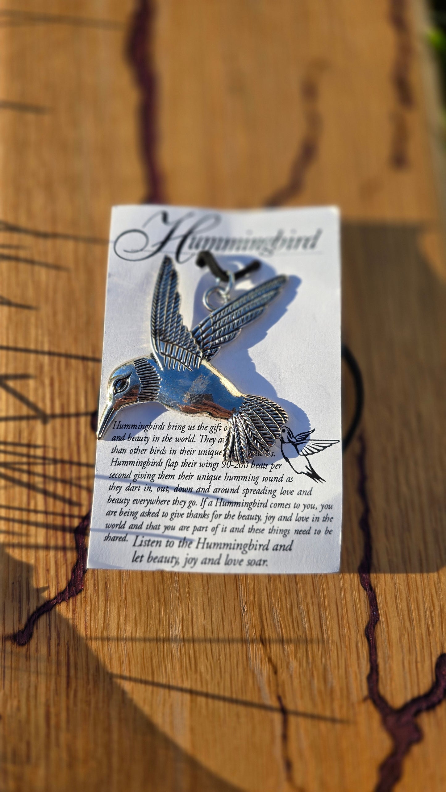 Humming Bird Sterling Silver Necklace