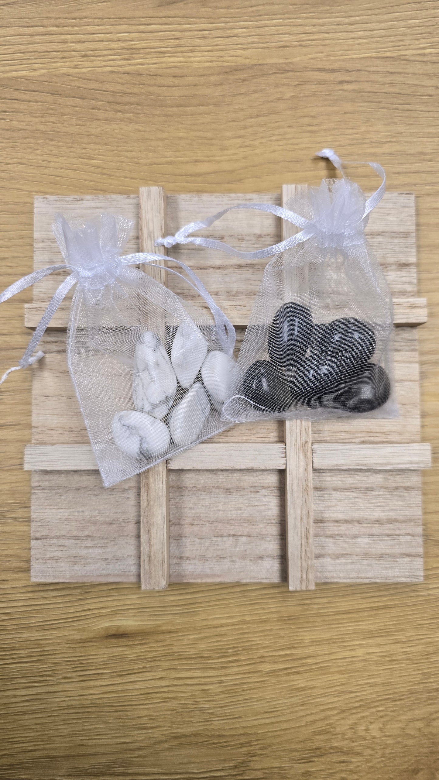 Tic Tac Toe with Howlite and Gold Sheen Obsidian