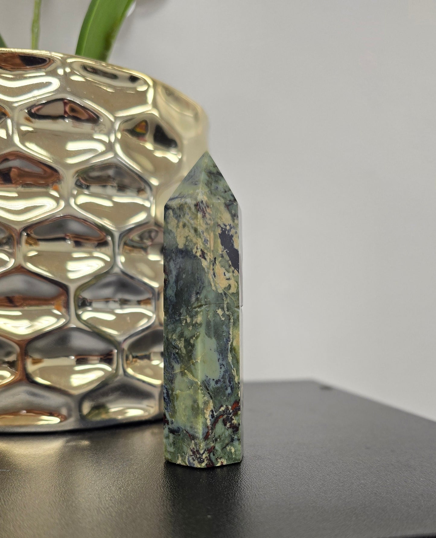 Green Zebra Jasper Tower