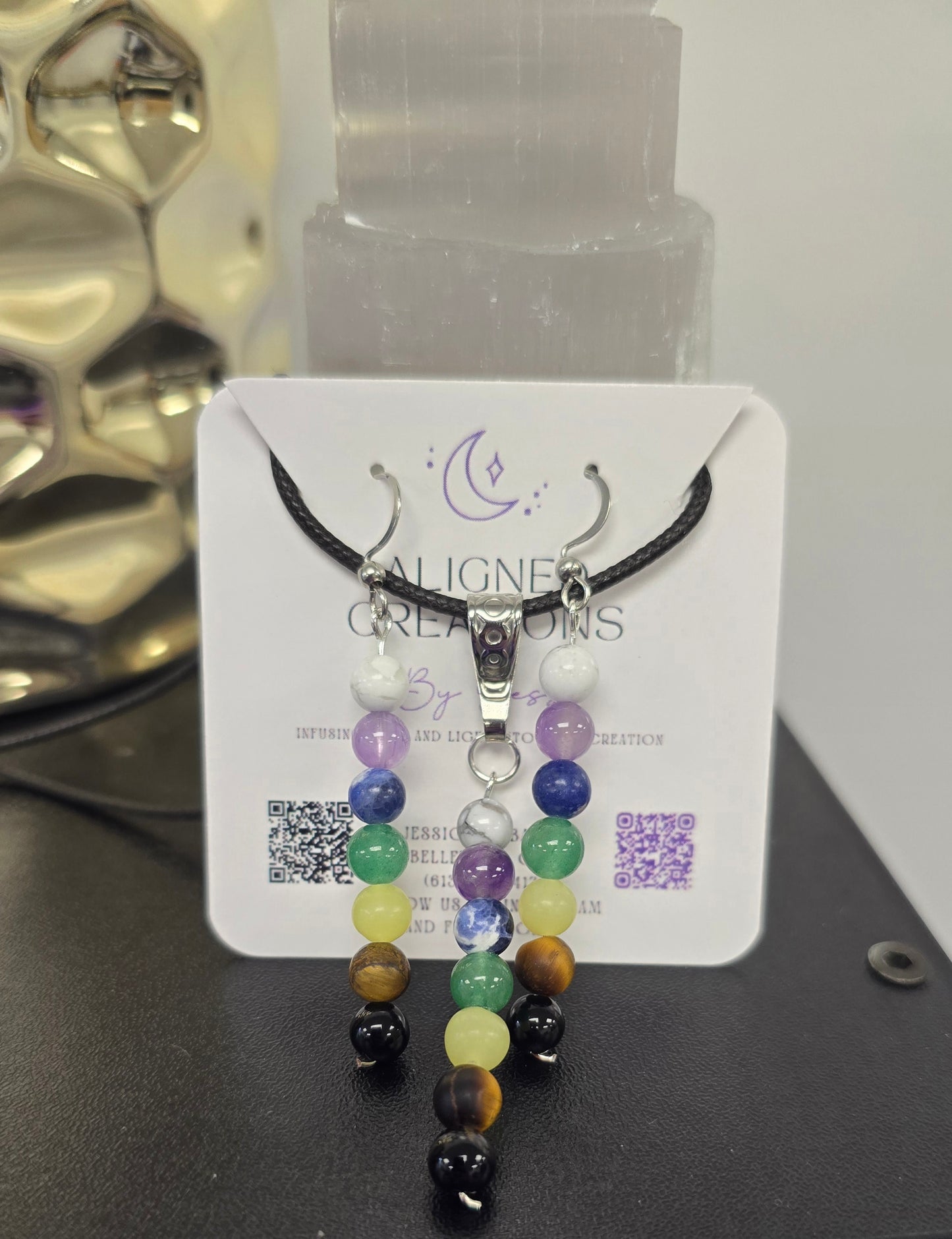 Chakra Balancing Earrings and Necklace set