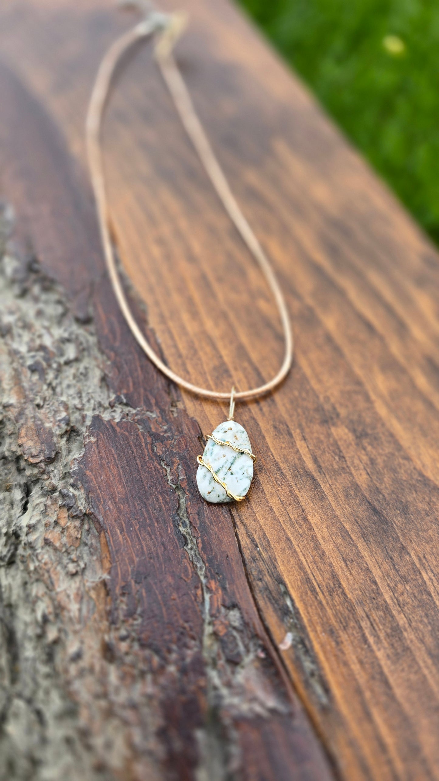 Tree Agate Wrapped Necklace