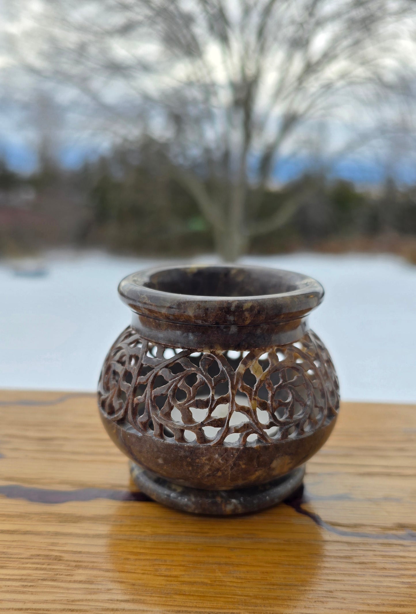 Soapstone Tea Light Candle Holder