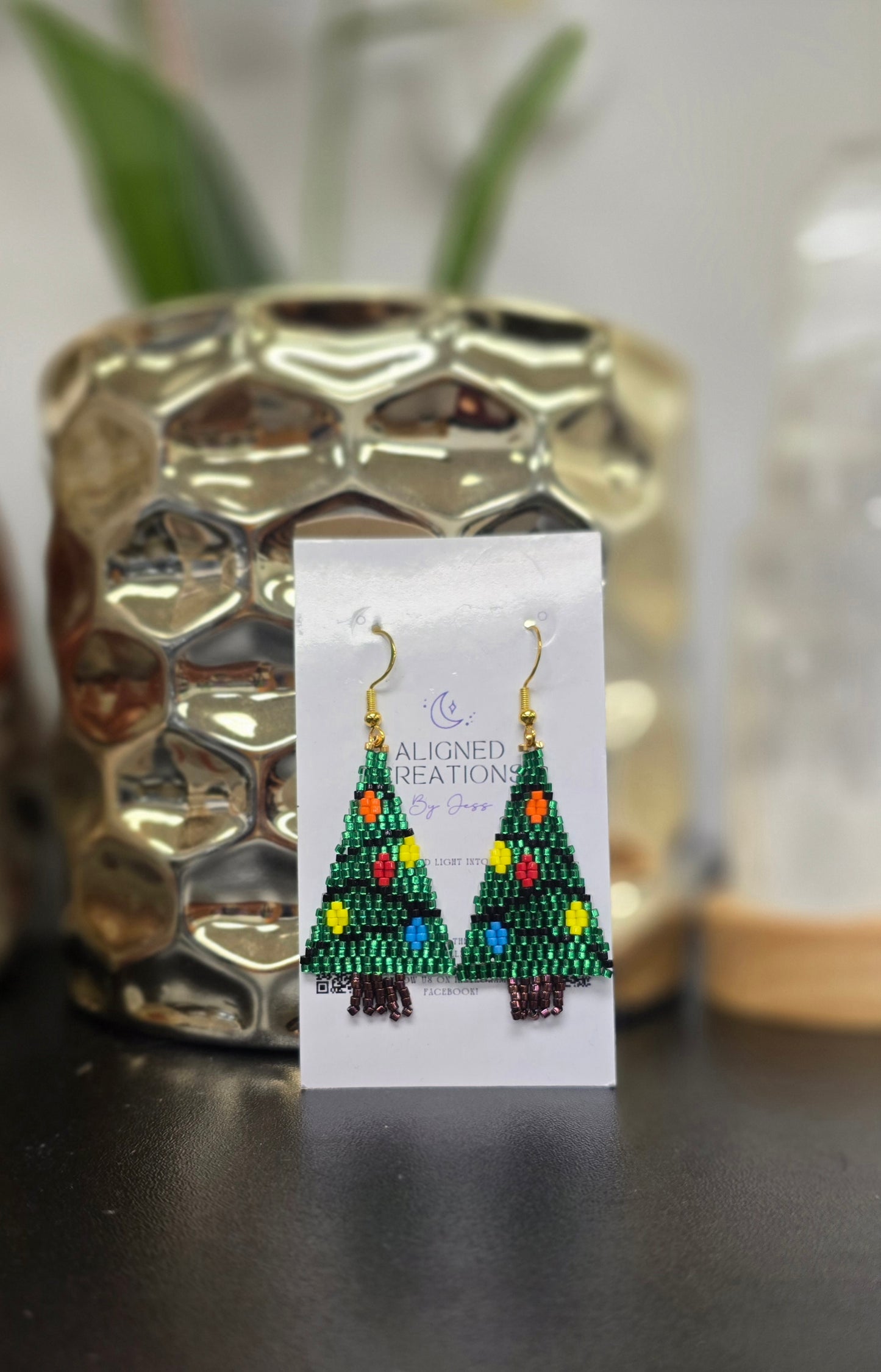Beaded Tree Earrings