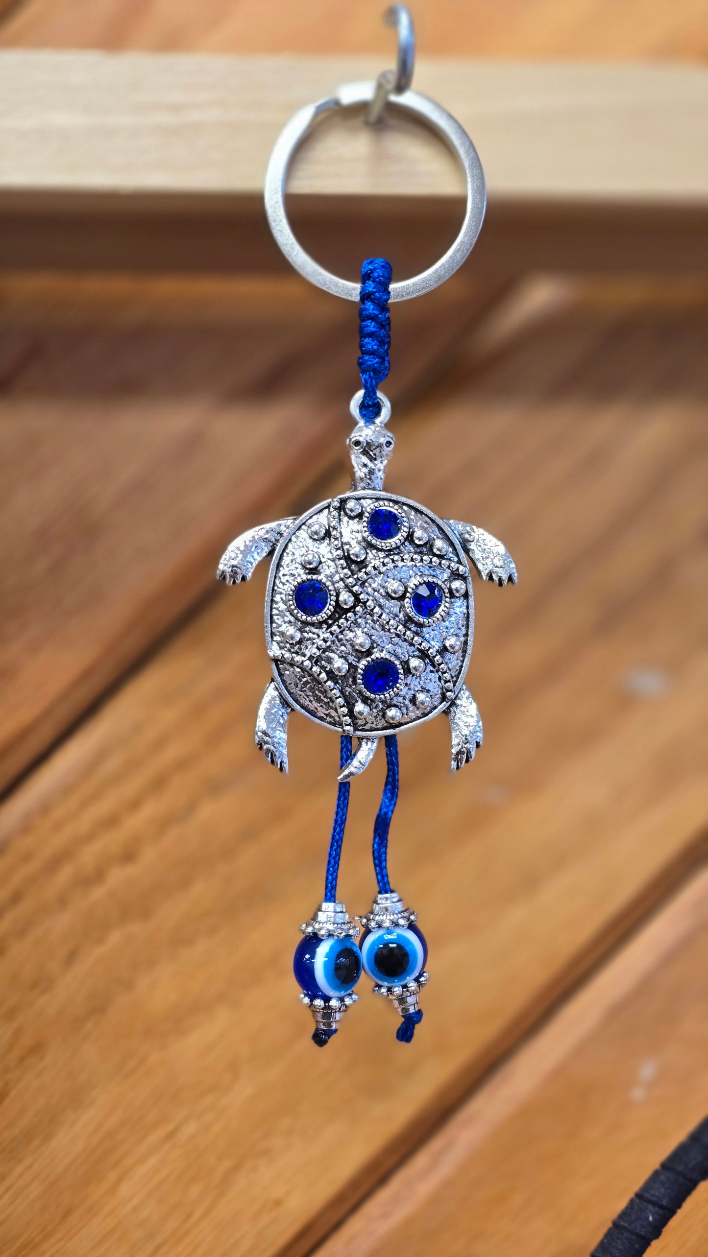 Evil Eye Turtle Key Chain
