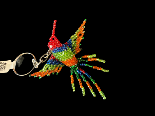 Beaded hummingbird keychain