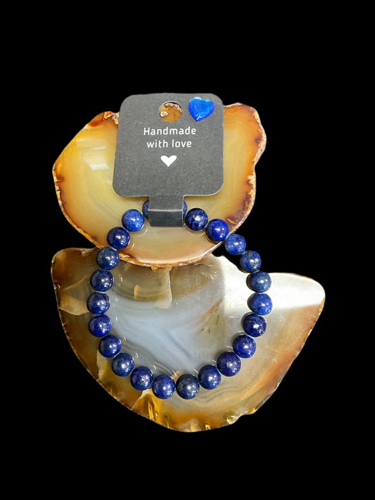 7 1/4in Lapus Lazulis Beaded Bracelet