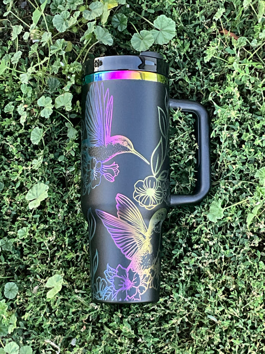 Hummingbird 40oz Black Tumbler - My Little Workbench