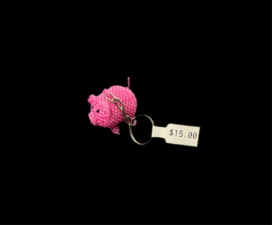 Pig Beaded Keychain