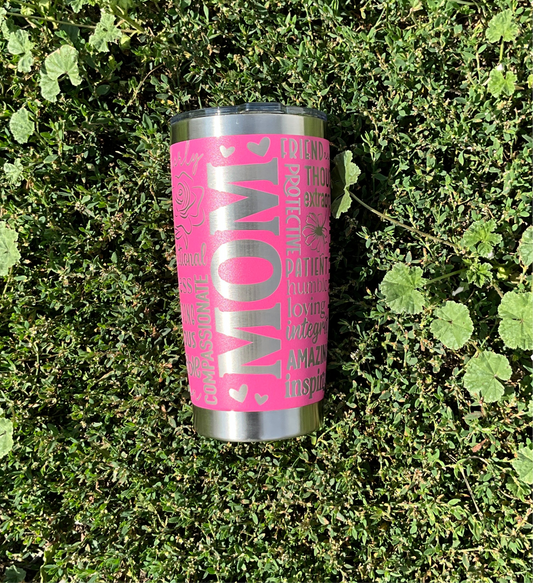 20oz Pink Mom Tumbler - My Little Workbench