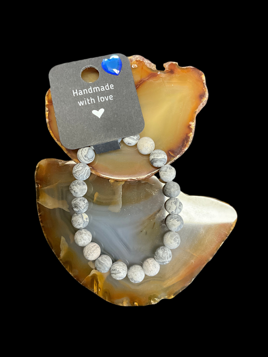 7 1/4in Jasper Beaded Bracelet
