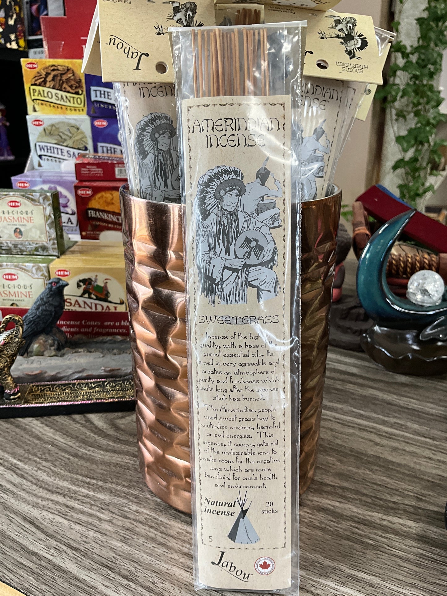 Amerindian Incense Sticks- Sweetgrass (Jabou Brand)