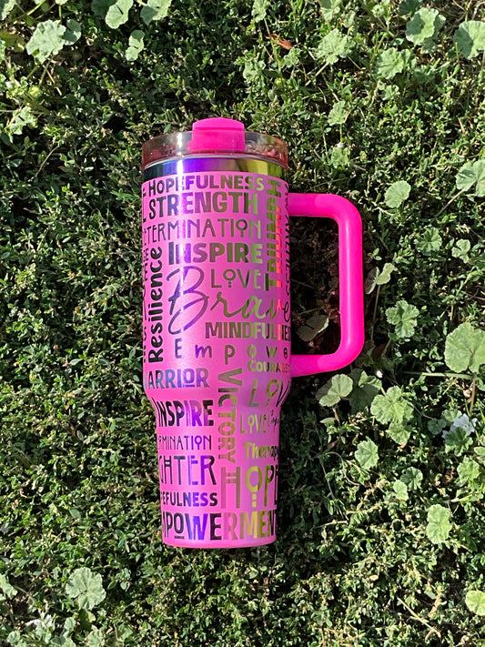 Breast Cancer 40oz Tumbler - My Little Workbench
