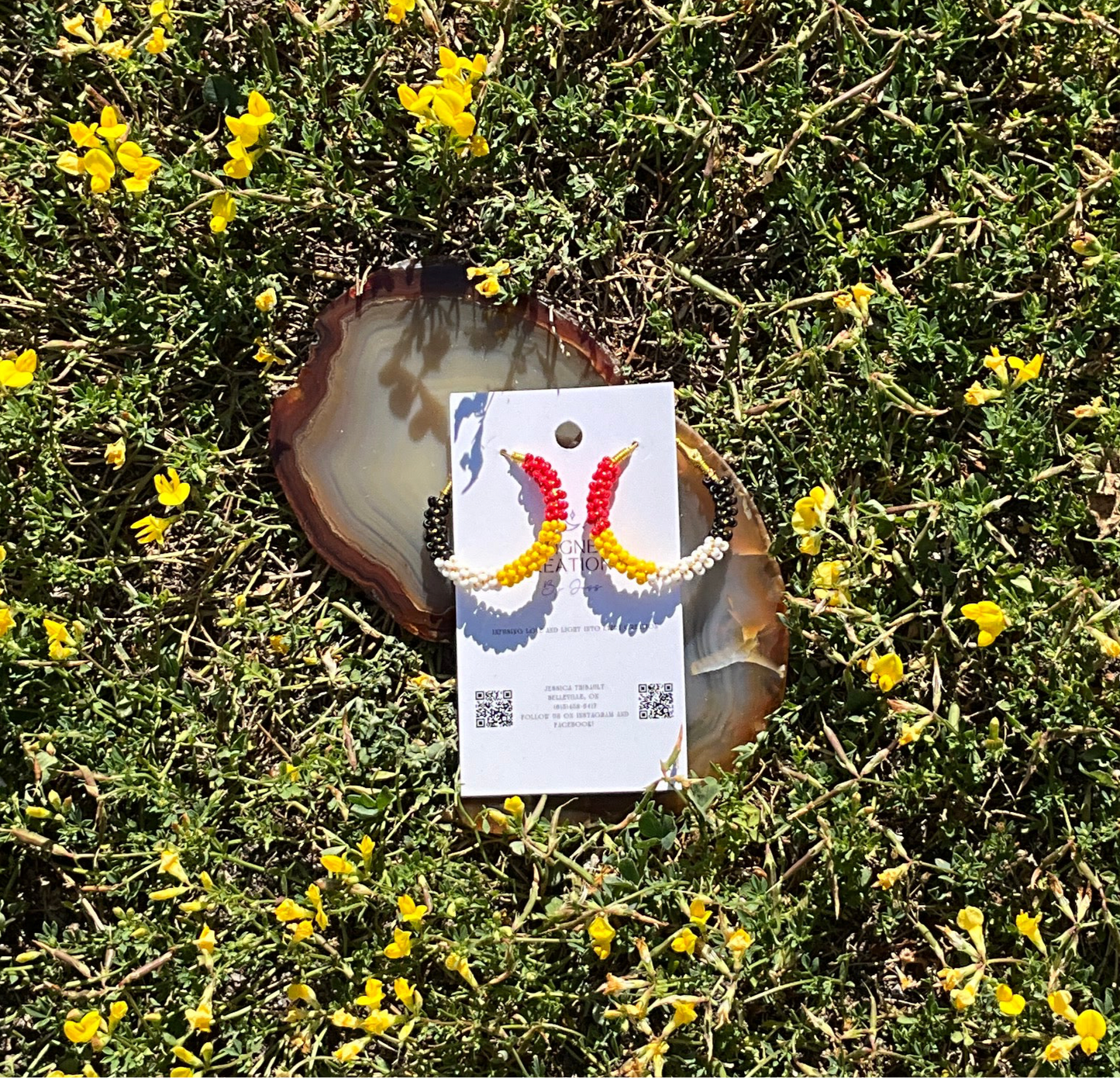 Medicine Wheel Beaded Hoop Earrings by Aligned Creations by Jess