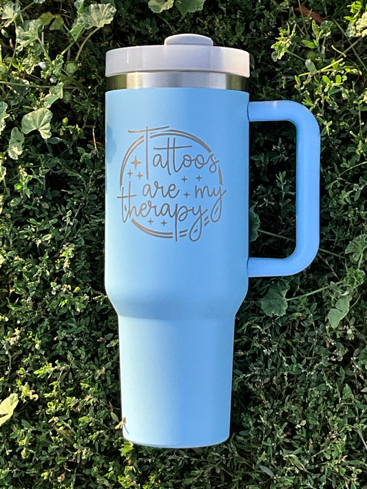 Tattoos Are My Therapy 40oz Tumbler - My Little Workbench