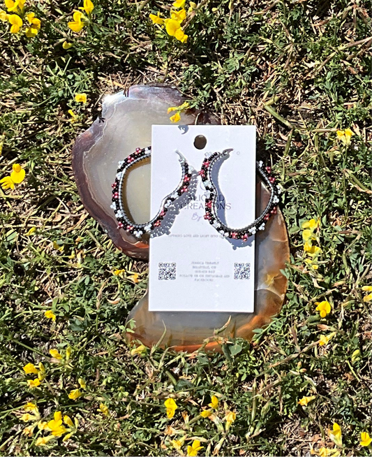 Beaded Heart Hoop Earrings by Aligned Creations by Jess