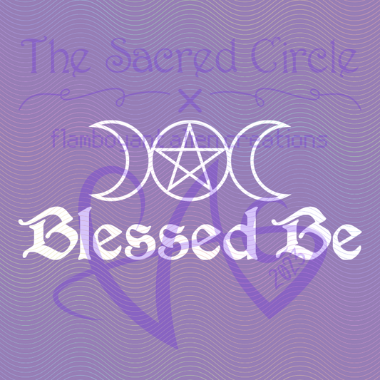 Blessed Be - Triple Moon Car Decal