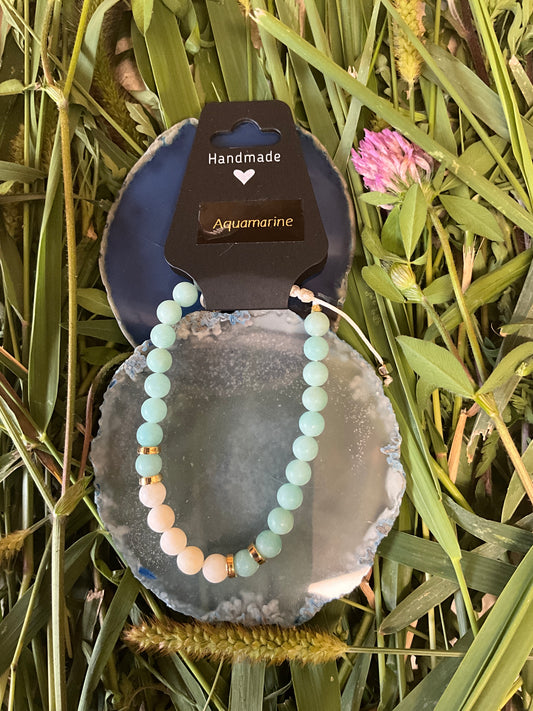 Influential Vibrations: Adjustable Bracelet - Aquamarine