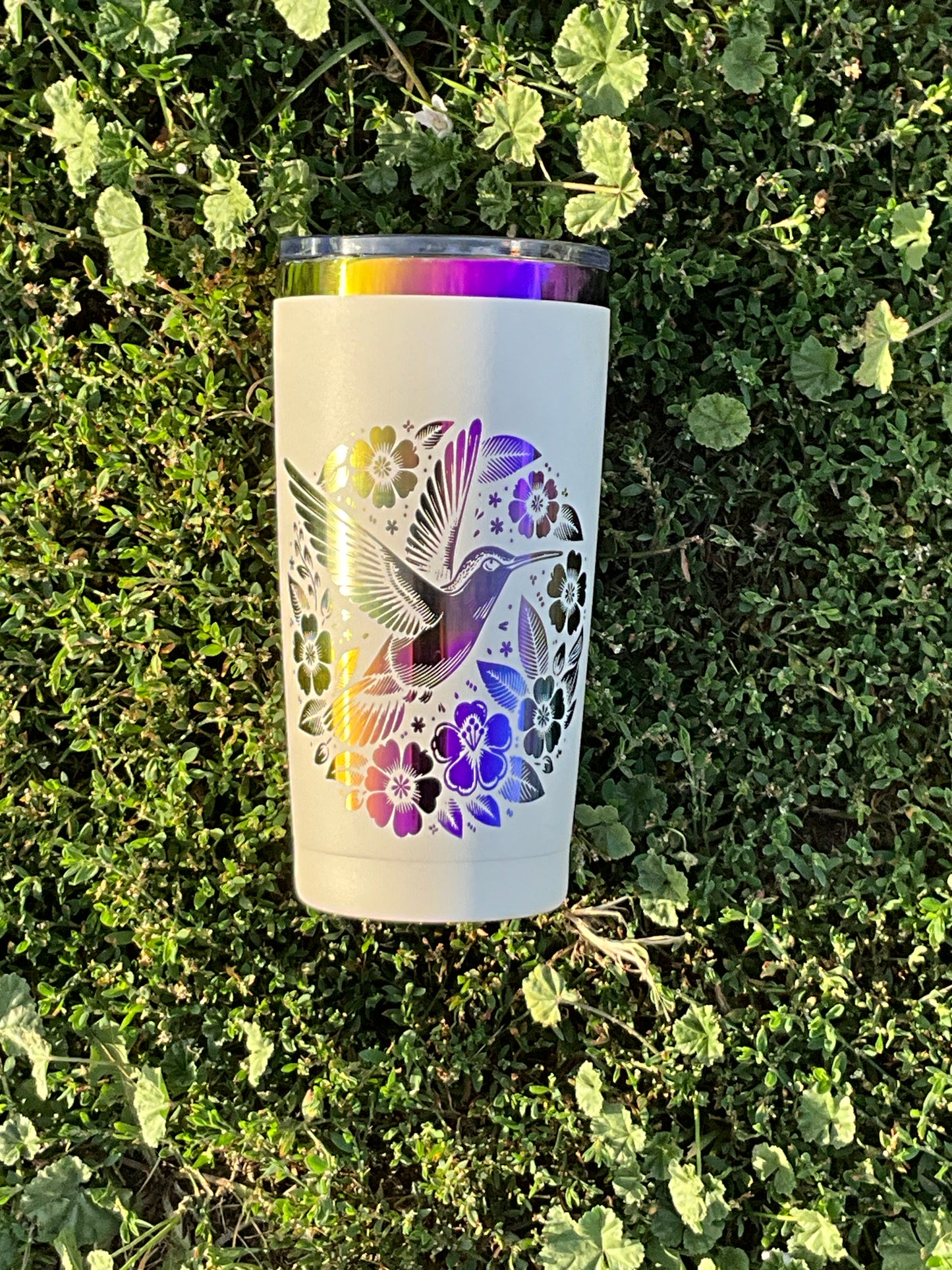 White Rainbow Hummingbird 20oz Tumbler - My Little Workbench