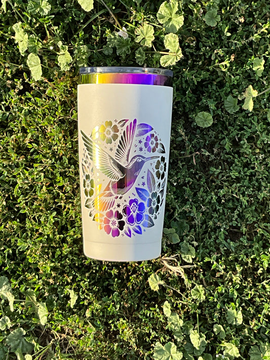 White Rainbow Hummingbird 20oz Tumbler - My Little Workbench
