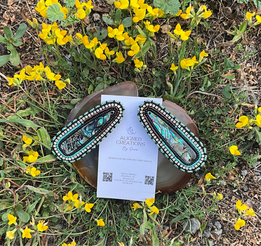 Alinged Creations By Jess - Large Multicoloured Beaded Earrings