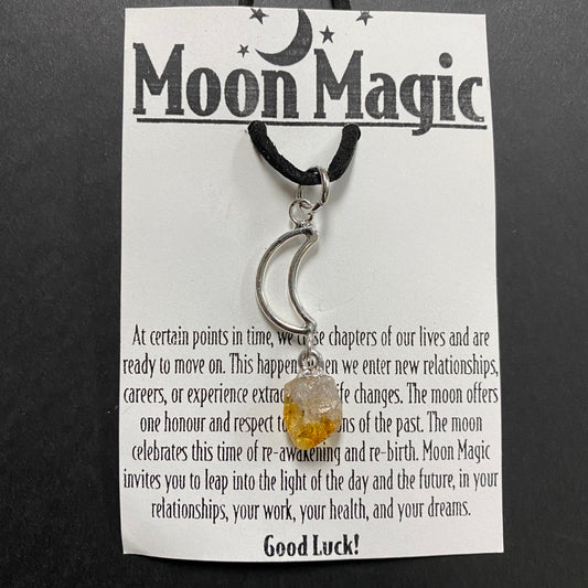 Citrine Hanging Moon Necklace