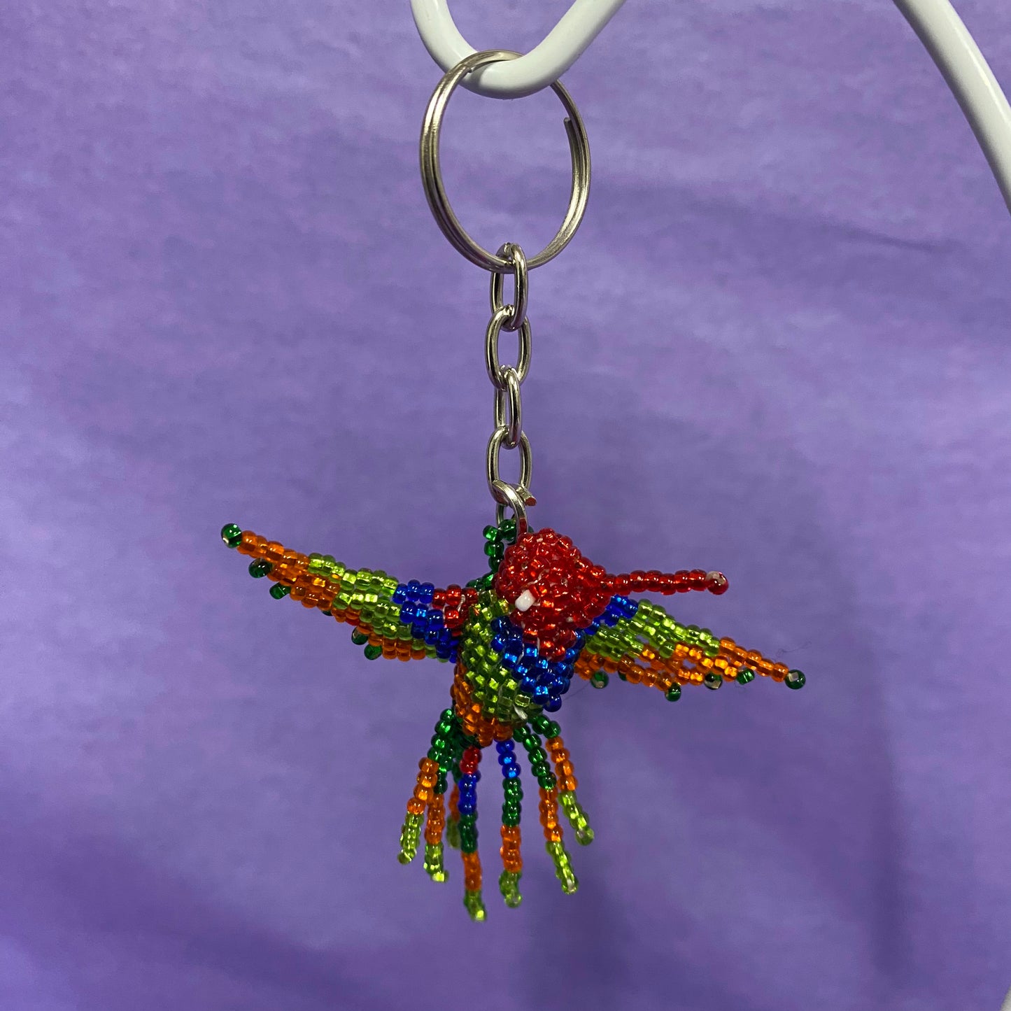 Hummingbird Beaded Keychain