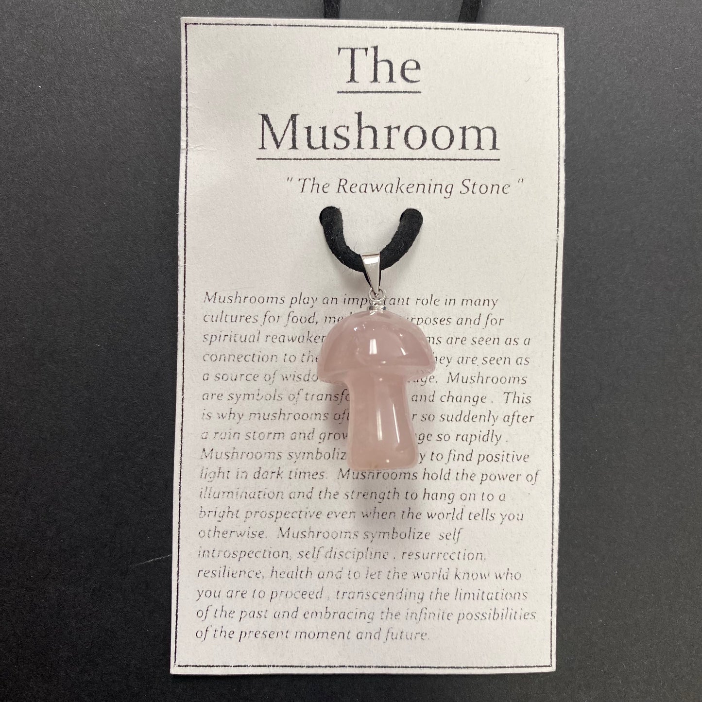 Rose Quartz Mushroom Necklace