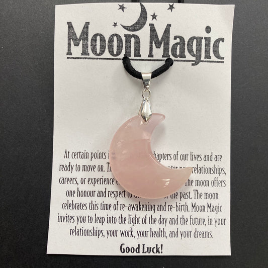 Rose Quartz Moon Necklace