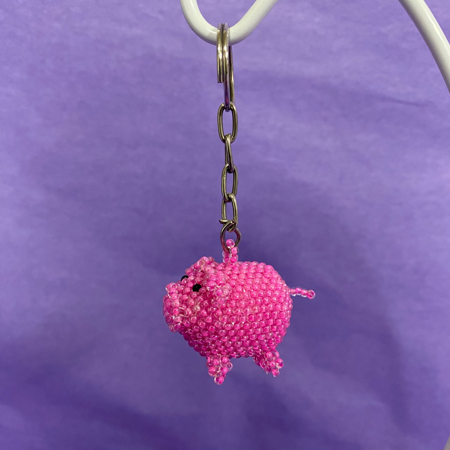 Pig Beaded Keychain