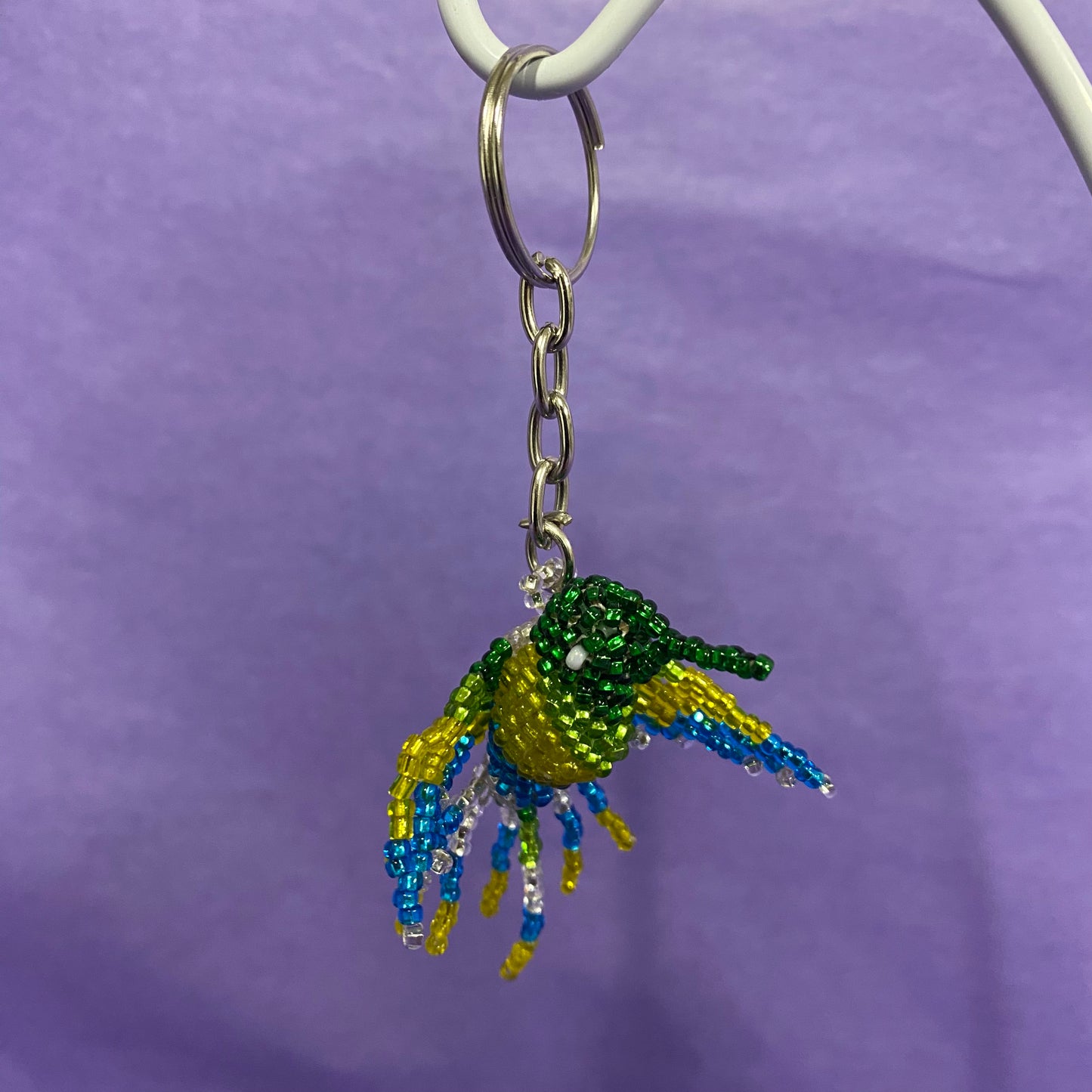 Hummingbird Beaded Keychain