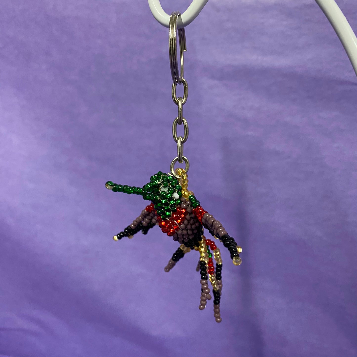 Hummingbird Beaded Keychain