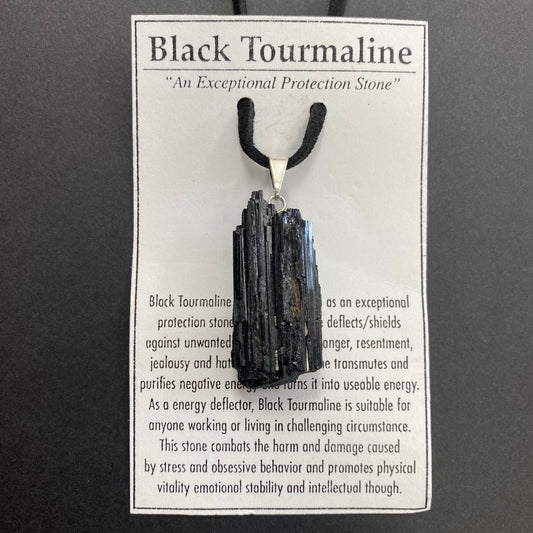 Black Tourmaline Raw Necklace