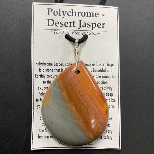 Polychrome Jasper Large Teardrop Necklace