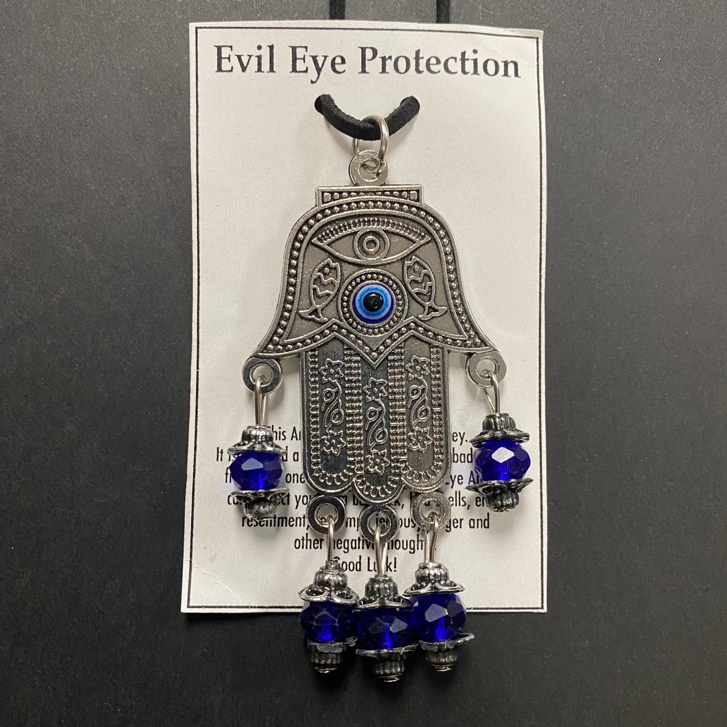 Evil Eye Fatima Hand with Hanging Beads Necklace