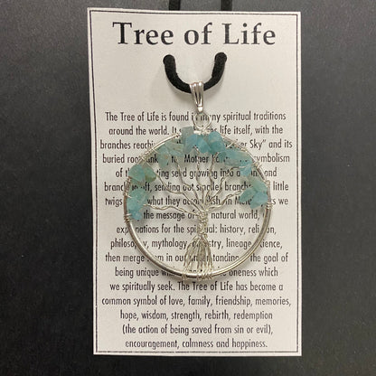 Tree of Life Large Aquamarine Necklace