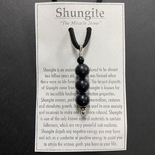 Shungite 3-Bead Necklace