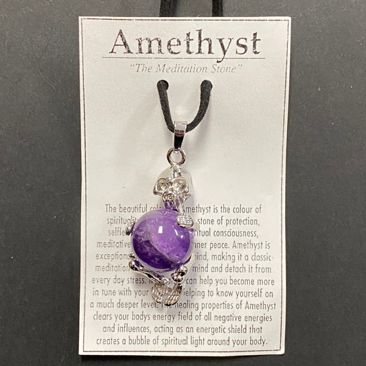 Amethyst Skeleton Sphere Necklace