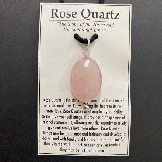 Rose Quartz Oval Necklace