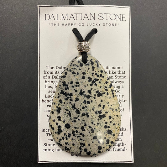 Dalmatian Jasper Rounded Teardrop Necklace