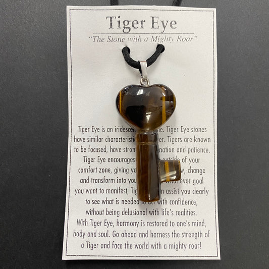 Tiger’s Eye Heart Key Necklace